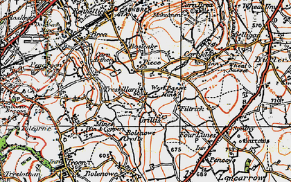 Old map of Carn Arthen in 1919