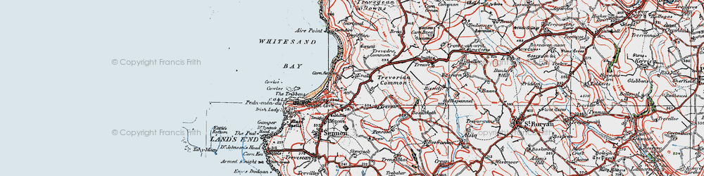 Old map of Carn Towan in 1919