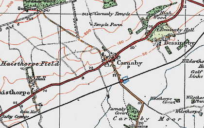Old map of Carnaby in 1924