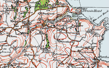 Old map of Carne in 1919