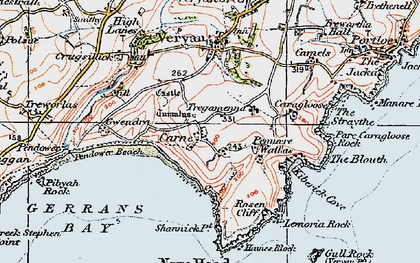 Old map of Carne in 1919
