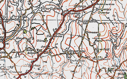 Old map of Carnebone in 1919