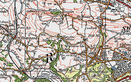 Old map of Carnglas in 1923