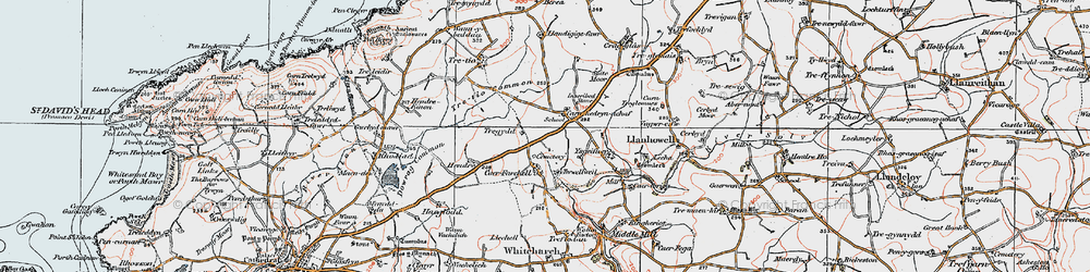 Old map of Carnhedryn Uchaf in 1922