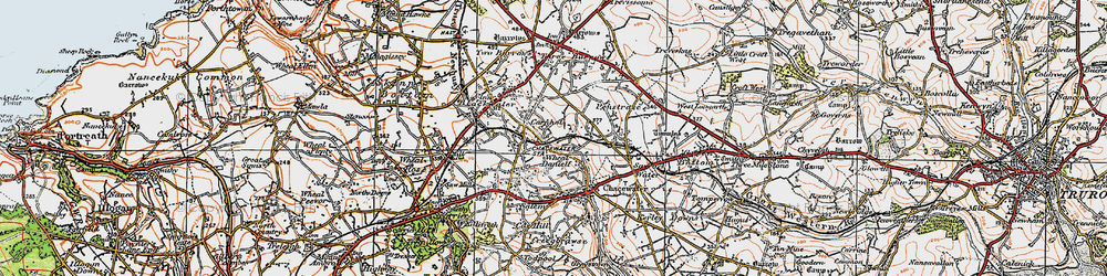 Old map of Carnhot in 1919