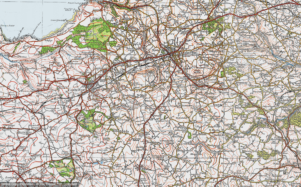 Old Map of Carnkie, 1919 in 1919