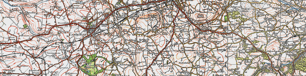 Old map of Carnkie in 1919