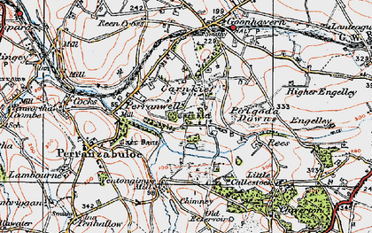 Old map of Carnkief in 1919