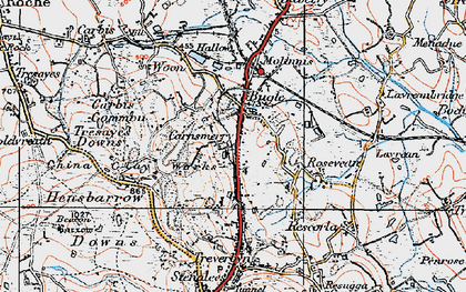 Old map of Carnsmerry in 1919