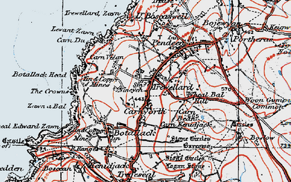 Old map of Carnyorth in 1919