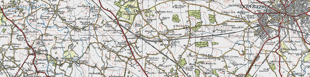 Old map of Berkswell Sta in 1921