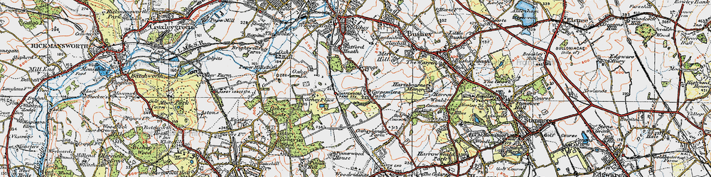 Old map of Carpenders Park in 1920