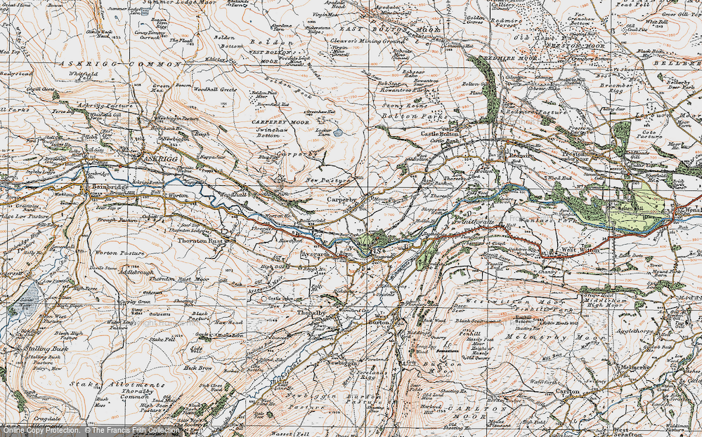 Old Map of Carperby, 1925 in 1925
