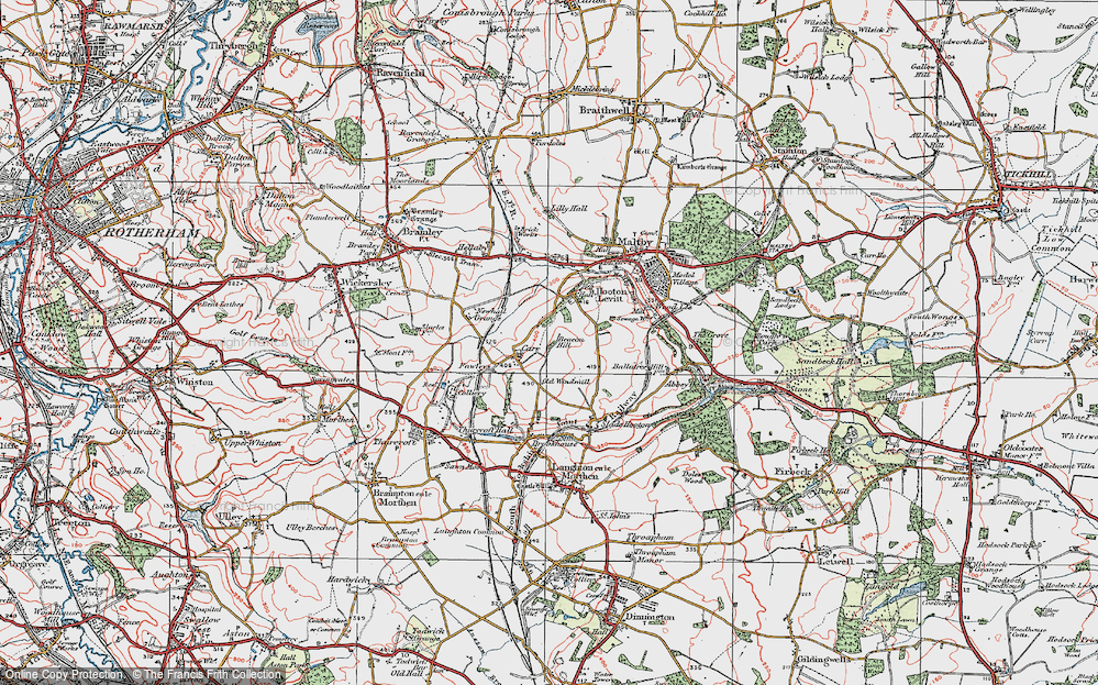 Old Map of Carr, 1923 in 1923