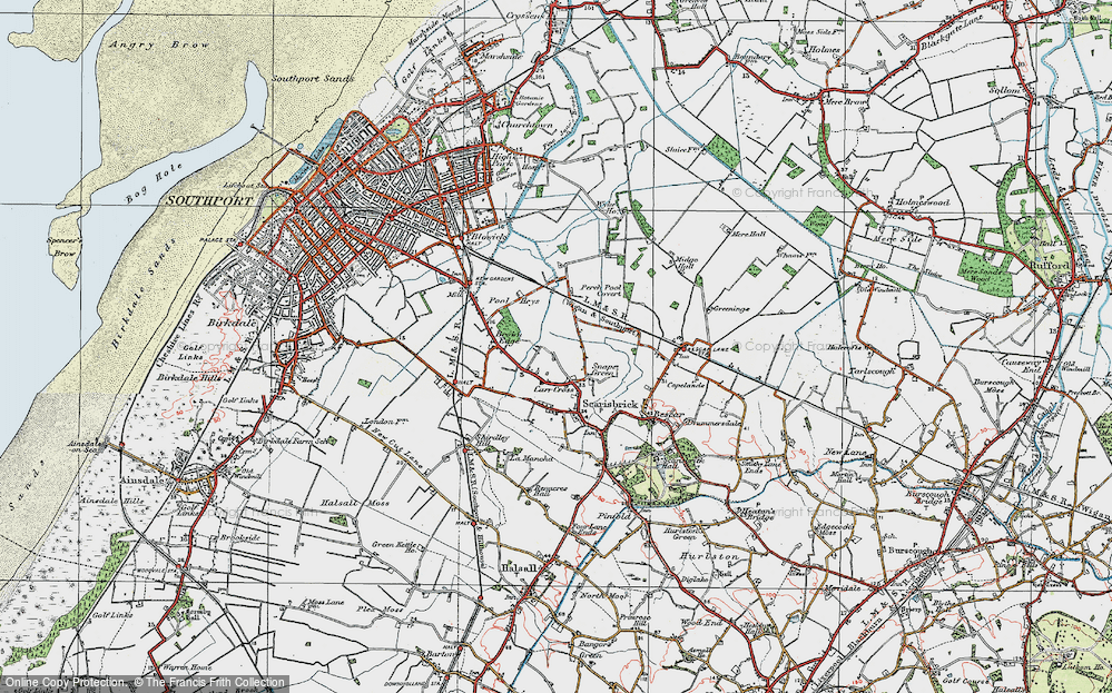 Old Map of Carr Cross, 1924 in 1924