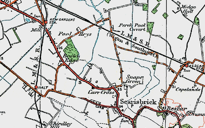 Old map of Carr Cross in 1924