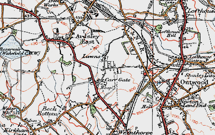 Old map of Carr Gate in 1925