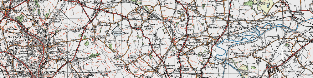 Old map of Carr Gate in 1925