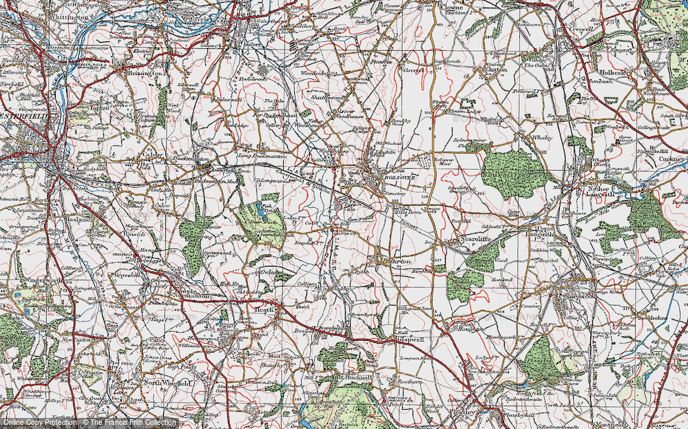Old Map of Carr Vale, 1923 in 1923