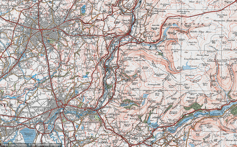 Old Map of Historic Map covering Buckton Castle in 1924