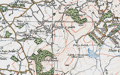 Old map of Carreg y Gath in 1922
