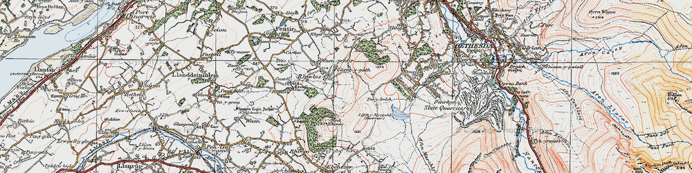 Old map of Carreg y Gath in 1922