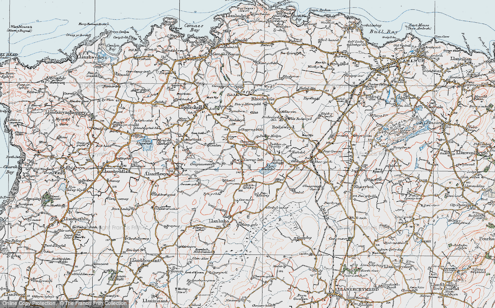 Old Map of Carreglefn, 1922 in 1922