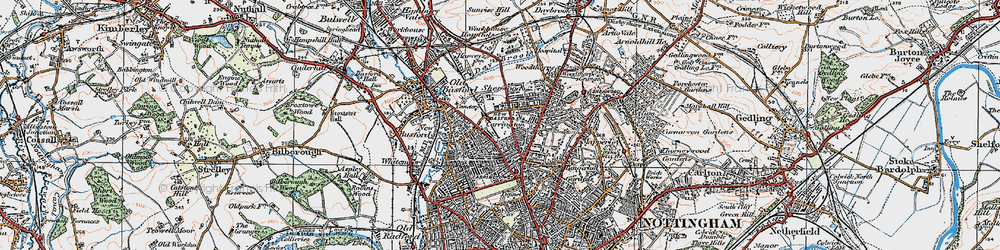 Old map of Carrington in 1921