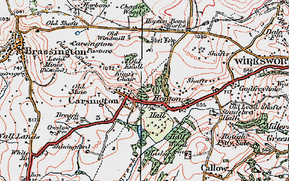 Old map of Carsington in 1921