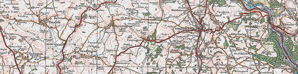 Old map of Carsington in 1921
