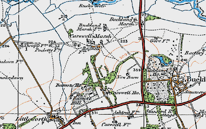 Old map of Carswell Marsh in 1919