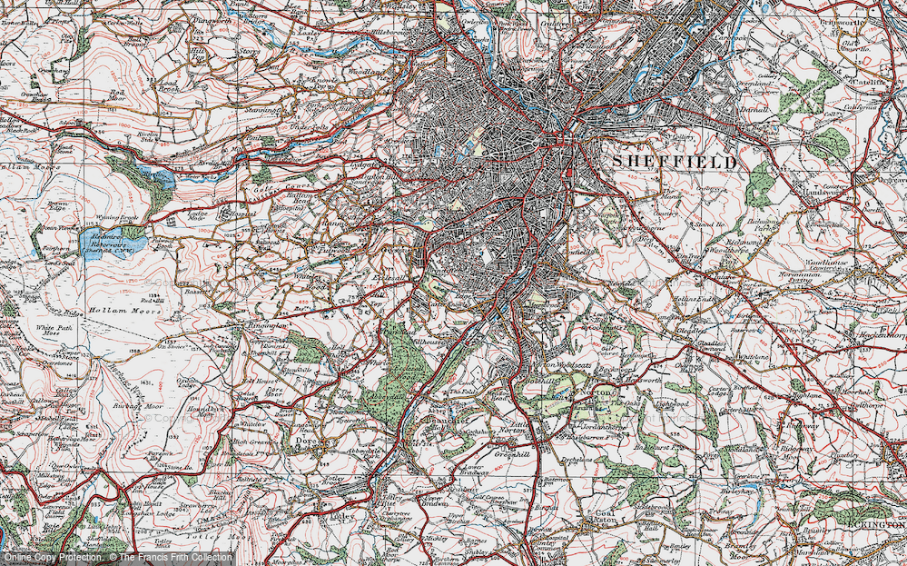 Old Map of Carter Knowle, 1923 in 1923