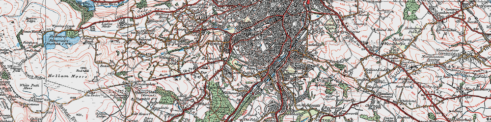 Old map of Carter Knowle in 1923
