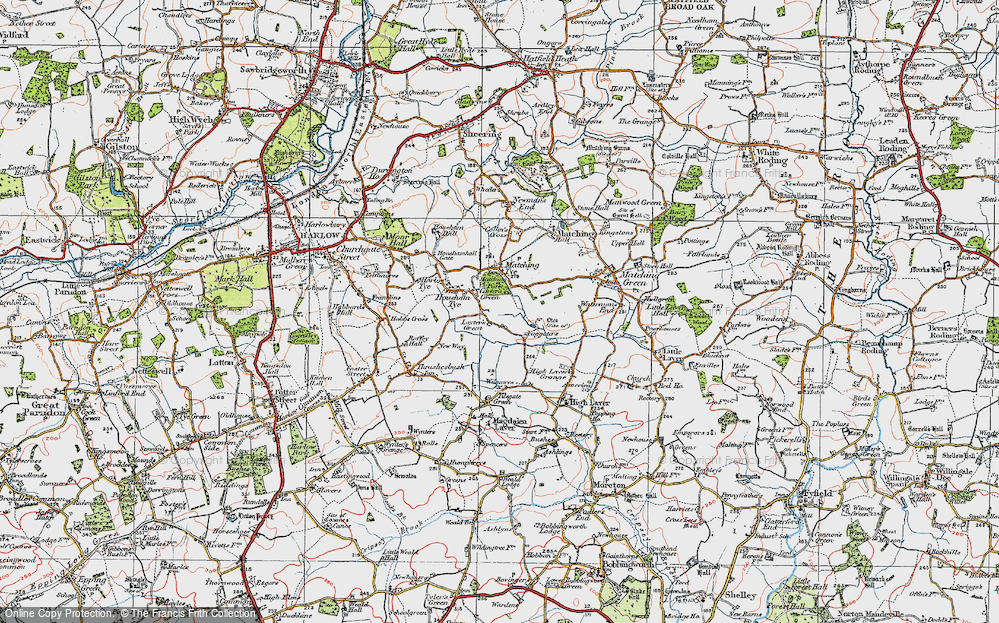 Old Map of Carter's Green, 1919 in 1919