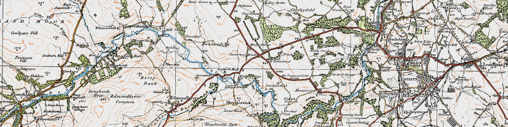 Old map of Black Hedley in 1925