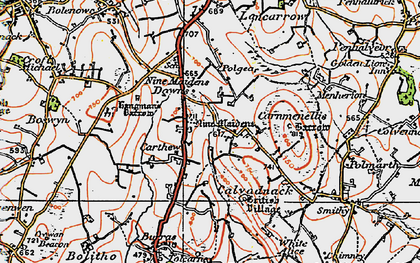 Old map of Carthew in 1919