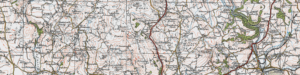 Old map of Ruddlemoor in 1919