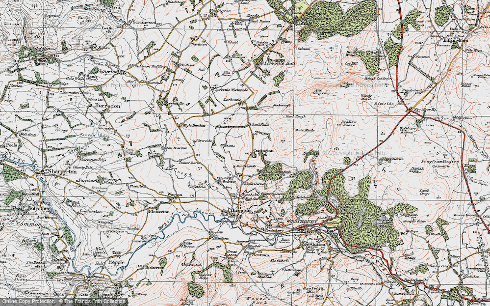 Old Map of Historic Map covering Bankhead in 1925
