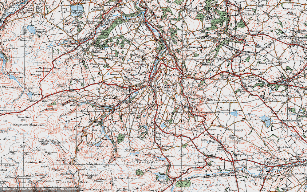 Old Map of Cartworth, 1924 in 1924