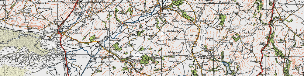 Old map of Carway in 1923