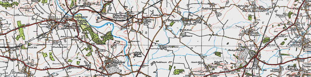 Old map of Cary Fitzpaine in 1919