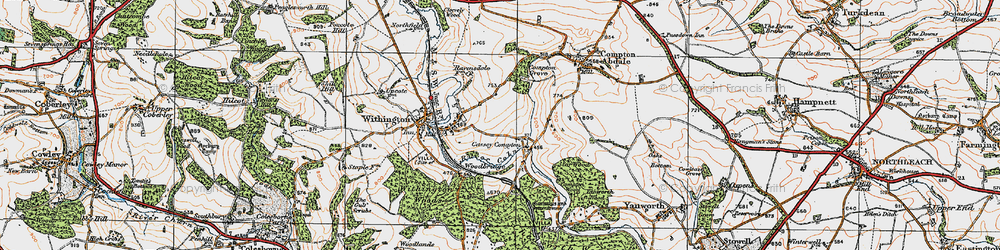 Old map of Cassey Compton in 1919