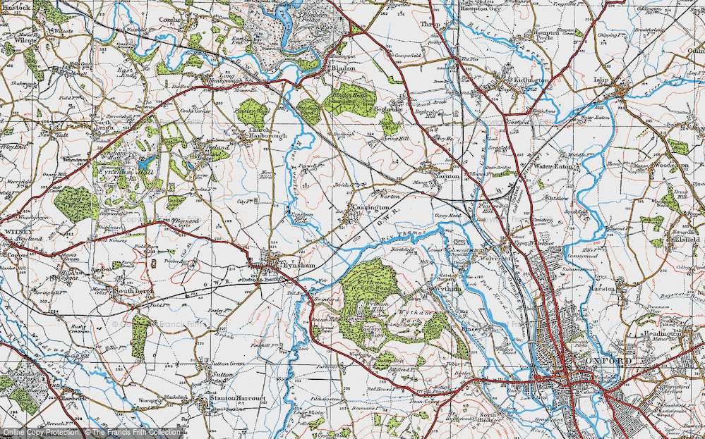 Old Map of Cassington, 1919 in 1919