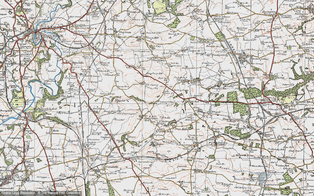 Old Map of Cassop, 1925 in 1925