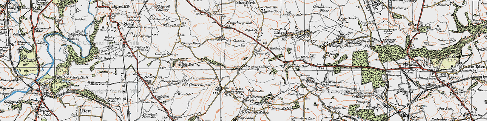 Old map of Cassop in 1925