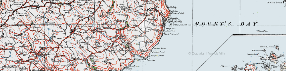 Old map of Castallack in 1919
