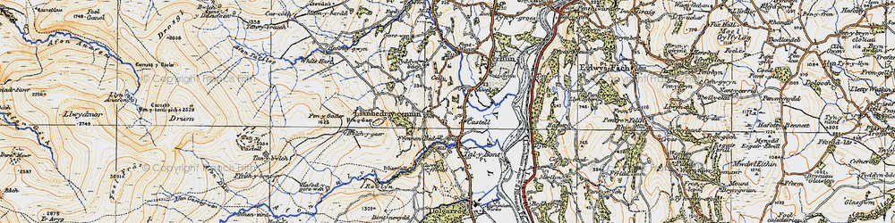 Old map of Castell in 1922