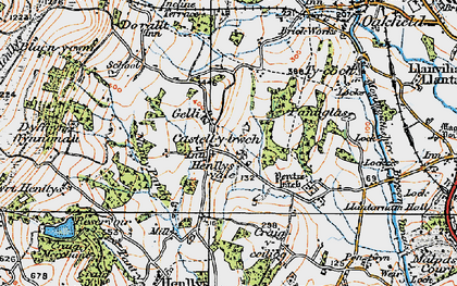 Old map of Castell-y-bwch in 1919