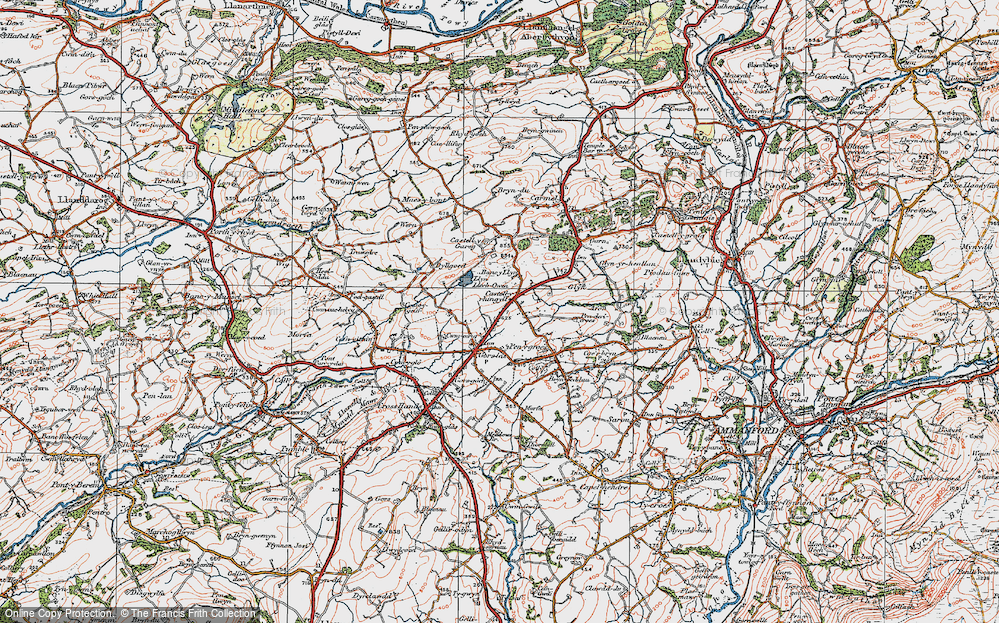 Old Map of Castell-y-rhingyll, 1923 in 1923