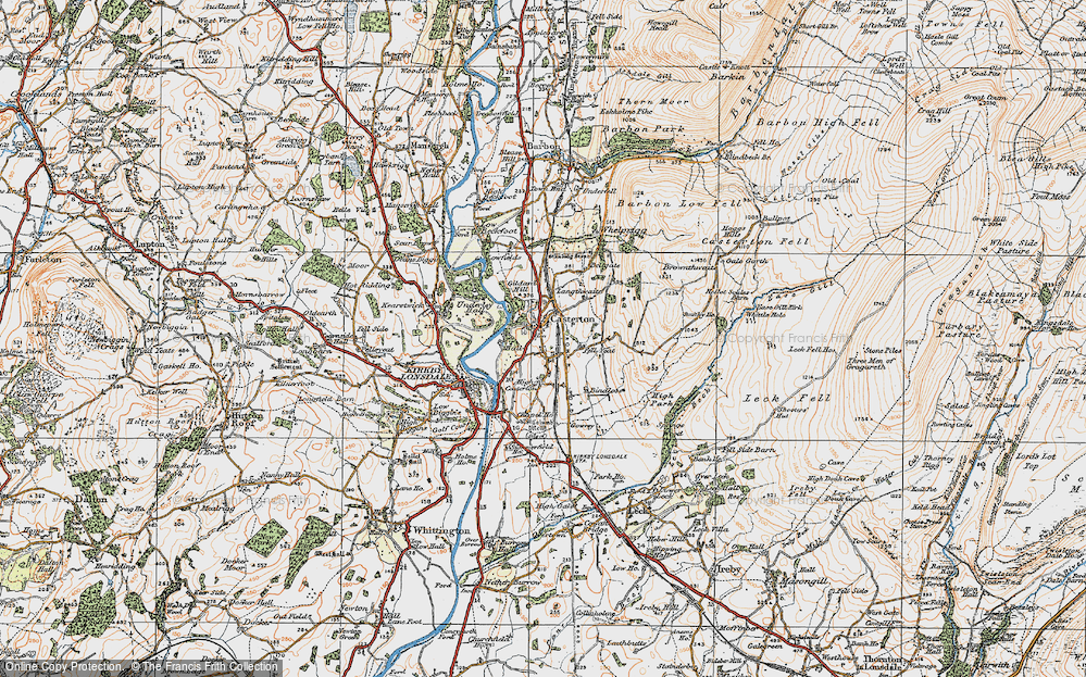Old Map of Historic Map covering Bellgate in 1925